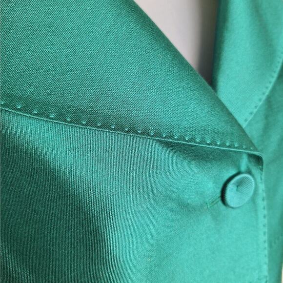 Vintage Albert Nipon Skirt Suit Wool Silk 8 Emerald Green Jackie O Classic 60s - Picture 9 of 16